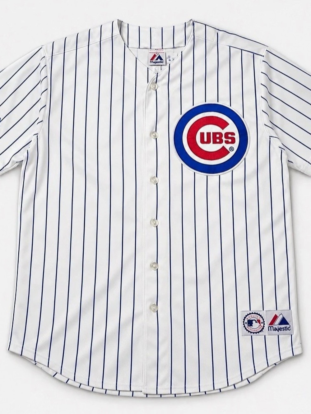 Majestic Chicago Cubs Mark Prior #22 Pinstripe Jersey White & Blue